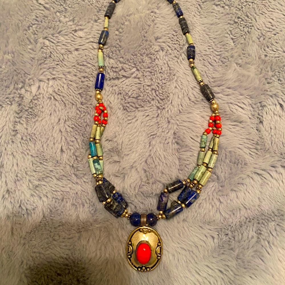 Turquoise and Coral necklace